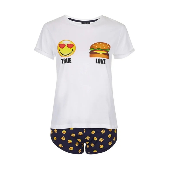 Topshop x Smiley World True Love 😍🍔 Pajamas - Picture 6 of 7